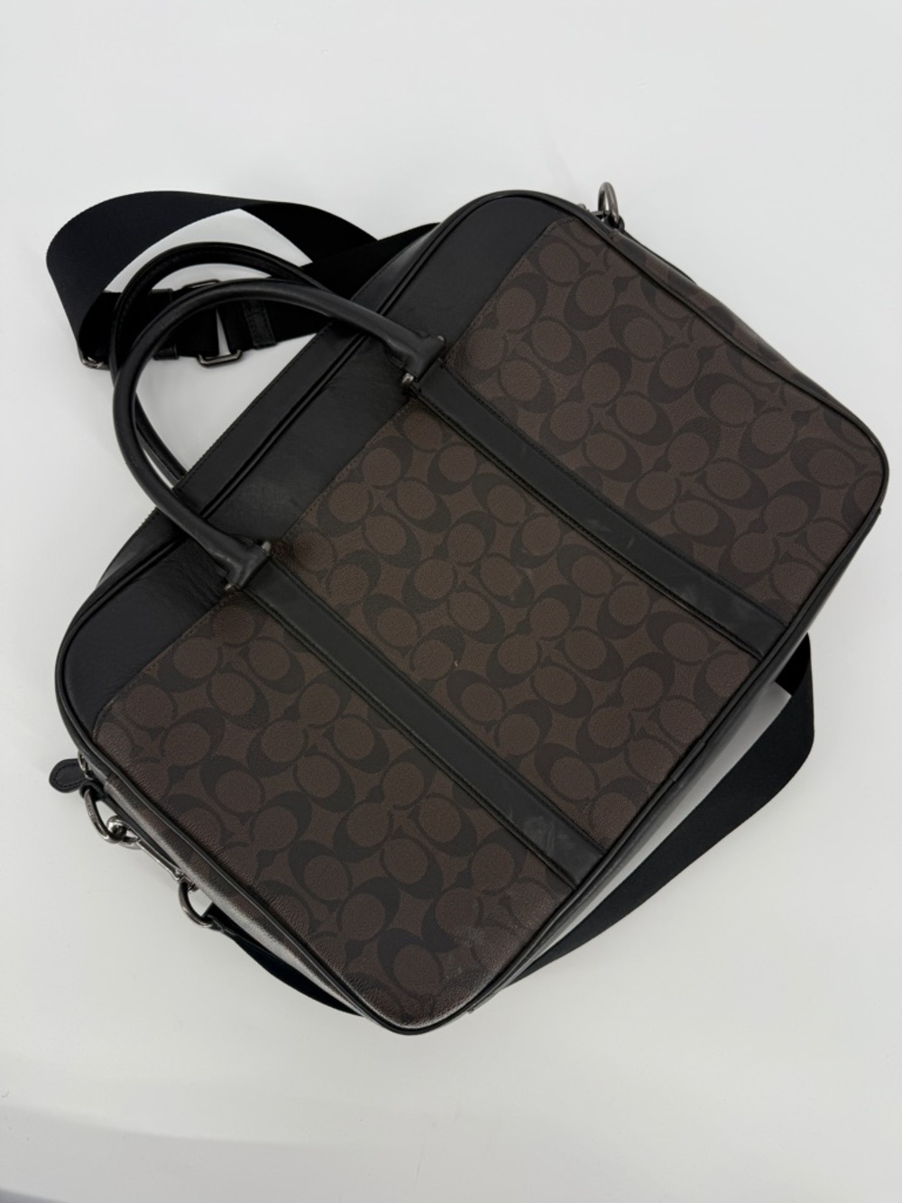Coach Perry Slim Briefcase Signature Brown - Picture 4 of 7